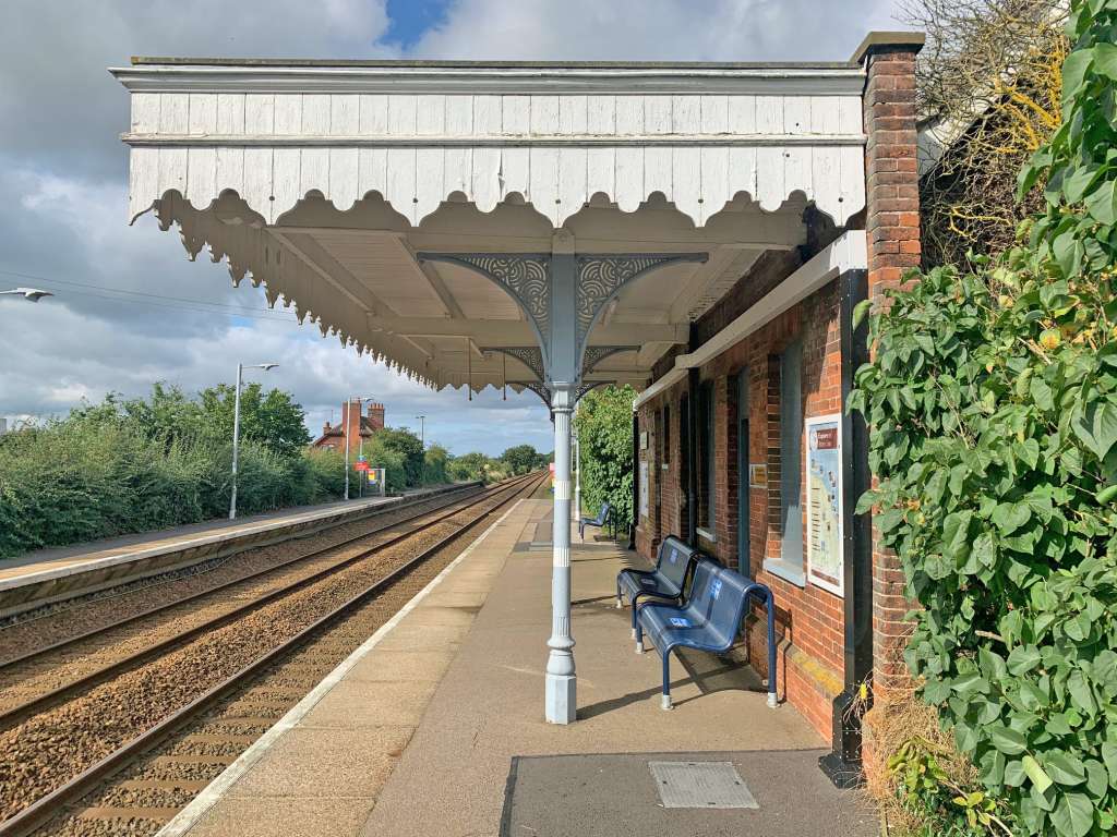 The canopy at Salhouse is supported by three attractive cast iron columns (Credit: Gerard Stamp)